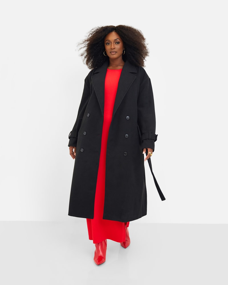 Hazel Structured Belted Coat Black Black